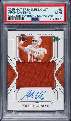 2025 National Treasures Collegiate College Materials Auto Arch Manning /99 PSA 9 - Football Card Single