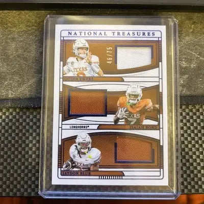 2025 National Treasures Collegiate - Quinn Ewers/Bond/Blue /75 - Texas Longhorns - Football Card Single