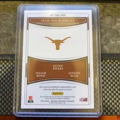 2025 National Treasures Collegiate - Quinn Ewers/Bond/Blue /75 - Texas Longhorns - Football Card Single