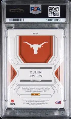 2025 National Treasures Collegiate Quinn Ewers Nike Swoosh Patch Auto /2 PSA 9 - Football Card Single