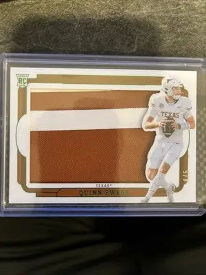 2025 National Treasures Collegiate Quinn Ewers Rookie Patch /5 Texas - Football Card Single