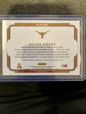 2025 National Treasures Collegiate Quinn Ewers Rookie Patch /5 Texas - Football Card Single