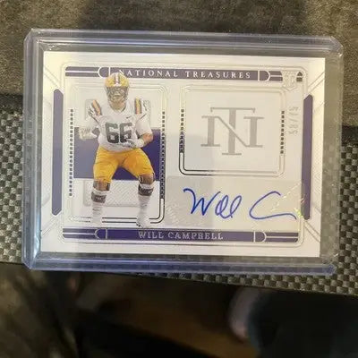 2025 National Treasures Collegiate Will Campbell Logo Signatures RC Auto #/75