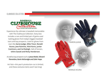 2025 Onyx Clubhouse Collection Baseball Game Used Batting Glove Hobby Box | Columbia Sports Cards - Sports Card Hobby