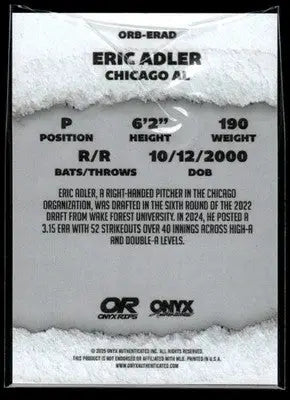 2025 Onyx Rips #ORB-ERAD Eric Adler Refractor - Baseball Card Single