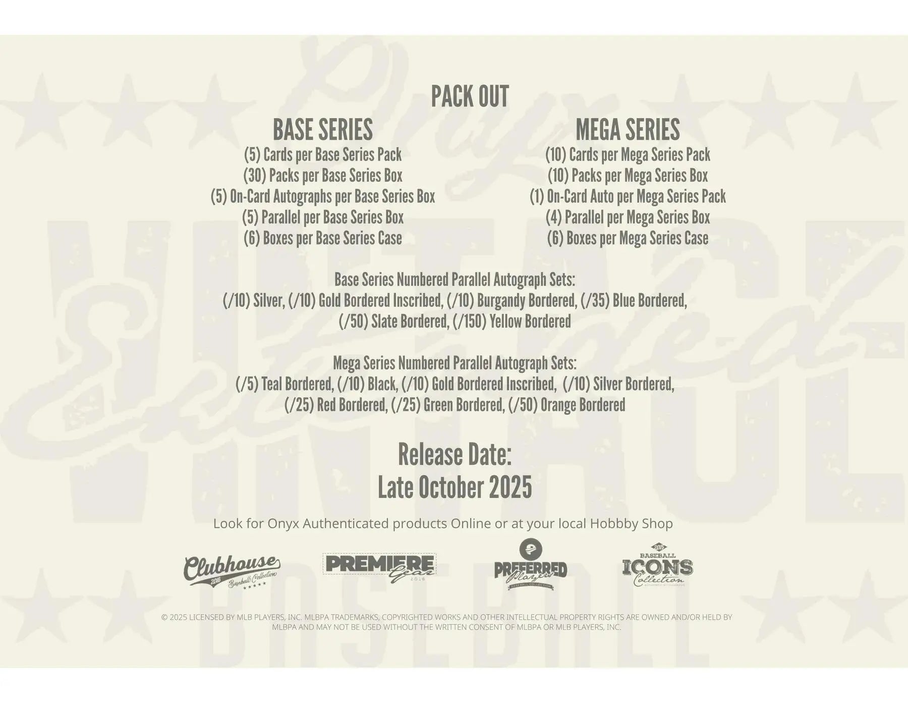 2025 Onyx Vintage Extended Series Baseball Mega Box | Columbia Sports Cards - Sports Card Hobby Box