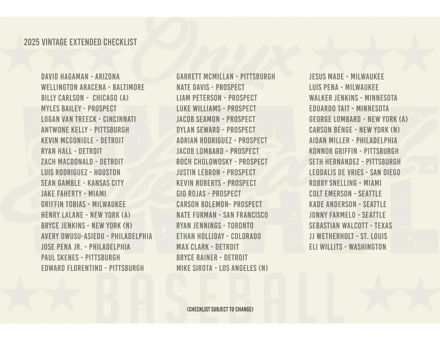 2025 Onyx Vintage Extended Series Baseball Mega Box | Columbia Sports Cards - Sports Card Hobby Box