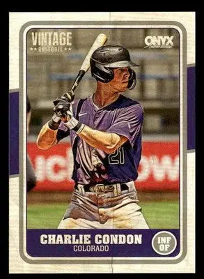 2025 Onyx Vintage #OVCHCO Charlie Condon - Baseball Card Single