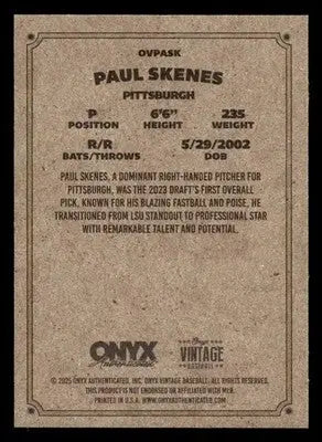 2025 Onyx Vintage #OVPASK Paul Skenes