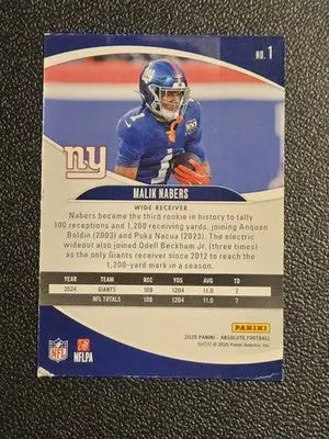 2025 Panini Absolute #1 Malik Nabers Retail - Football Card Single
