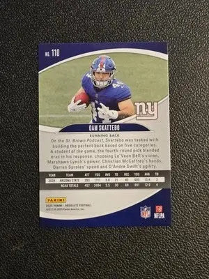 2025 Panini Absolute #110 Cam Skattebo Green - Football Card Single