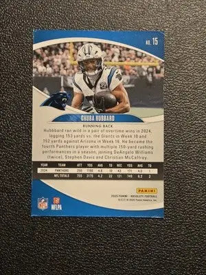 2025 Panini Absolute #15 Chuba Hubbard Retail - Football Card Single