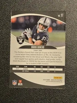 2025 Panini Absolute #17 Brock Bowers Retail - Football Card Single