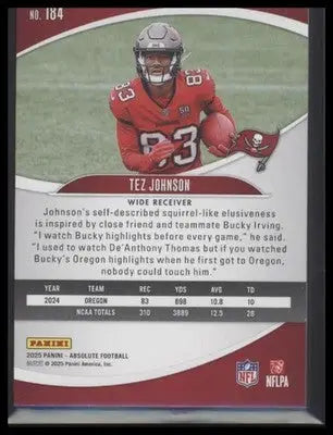 2025 Panini Absolute #184 Tez Johnson Spectrum Orange #/150 - Football Card Single
