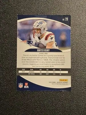 2025 Panini Absolute #20 Hunter Henry - Football Card Single