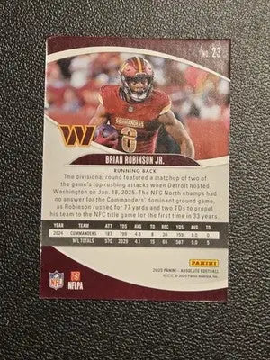 2025 Panini Absolute #23 Brian Robinson Jr. Retail - Football Card Single