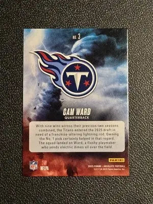 2025 Panini Absolute #3 Cam Ward By Storm - Football Card Single