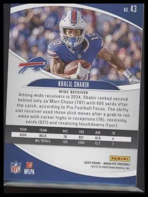 2025 Panini Absolute #43 Khalil Shakir Spectrum - Football Card Single