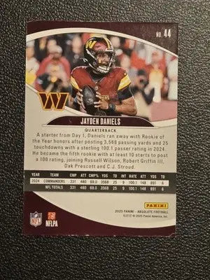 2025 Panini Absolute #44 Jayden Daniels Green - Football Card Single