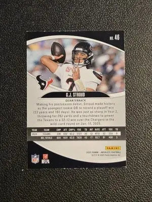 2025 Panini Absolute #46 C.J. Stroud Green - Football Card Single