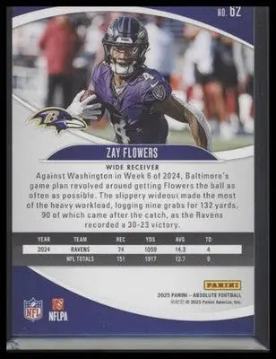 2025 Panini Absolute #62 Zay Flowers Spectrum - Football Card Single