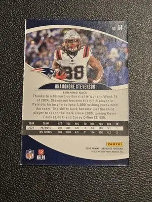 2025 Panini Absolute #64 Rhamondre Stevenson Retail - Football Card Single