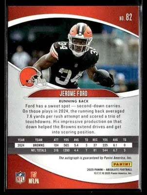 2025 Panini Absolute #82 Jerome Ford Base Signatures - Football Card Single
