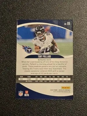 2025 Panini Absolute #89 Tony Pollard Retail - Football Card Single