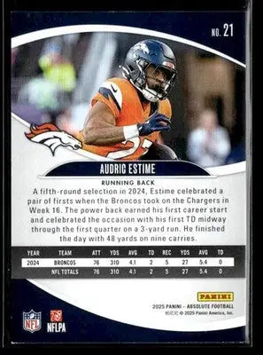 2025 Panini Absolute Audric Estime #21 Retail Denver Broncos - Football Card Single