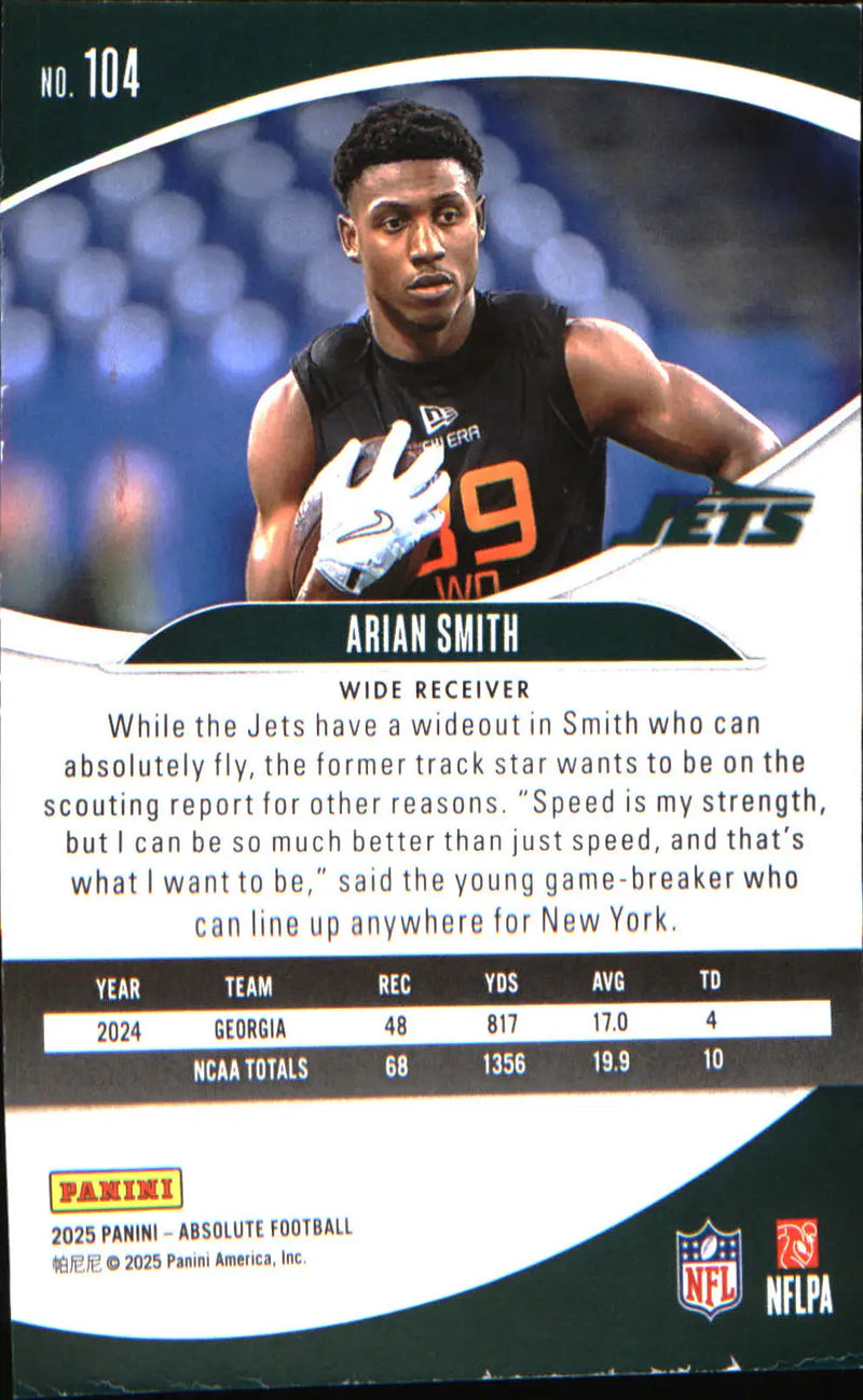 2025 Panini Absolute Countdown Calendar #104 Arian Smith Rookie Rookie
