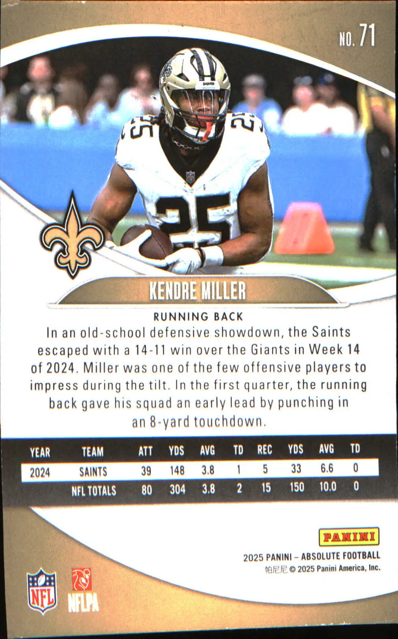2025 Panini Absolute Countdown Calendar #71 Kendre Miller