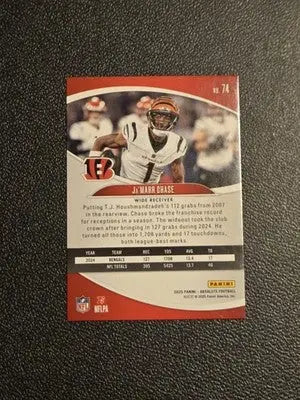 2025 Panini Absolute Countdown Calendar #74 Ja’Marr Chase - Football Card Single
