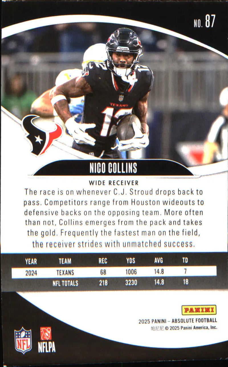 2025 Panini Absolute Countdown Calendar #87 Nico Collins
