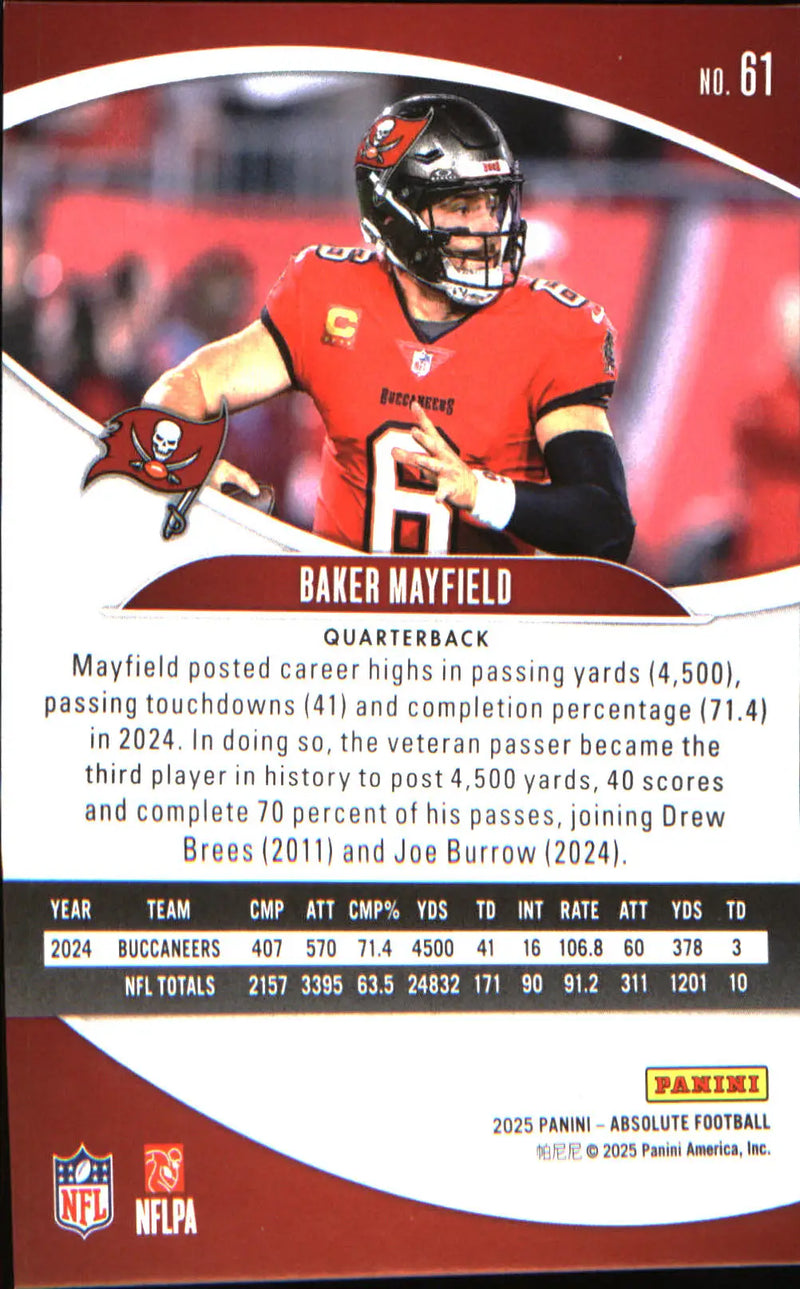 2025 Panini Absolute Countdown Calender #61 Baker Mayfield