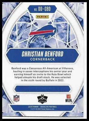 2025 Panini Absolute #DD-CBD Christian Benford Draft Diamonds Insert Bills