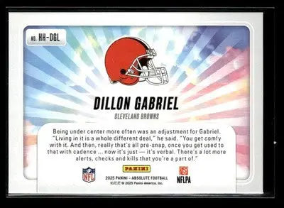 2025 Panini Absolute Dillon Gabriel #HH-DGL Hog Heaven Cleveland Browns - Football Card Single