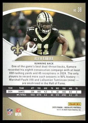 2025 Panini Absolute Football Alvin Kamara #36 Football - Football Card Single