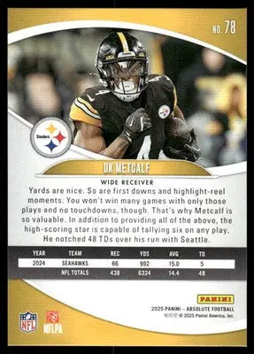 2025 Panini Absolute Football DK Metcalf #78 Football - Football Card Single
