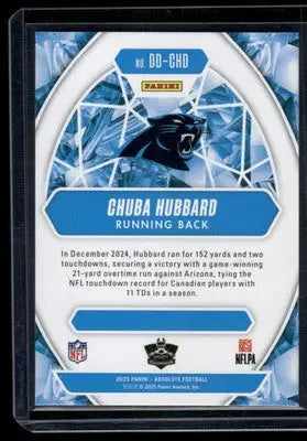 2025 Panini Absolute Football Draft Diamonds Chuba Hubbard #DD-CHD Football - Football Card Single