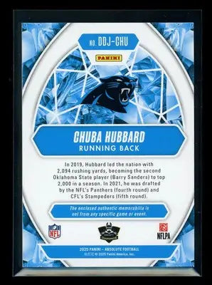 2025 Panini Absolute Football Draft Diamonds Chuba Hubbard #DDJ-CHU Patch