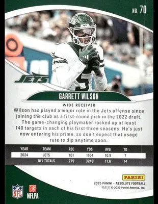 2025 Panini Absolute Football Garrett Wilson #70 Football - Football Card Single