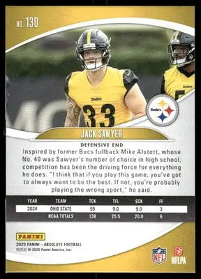 2025 Panini Absolute Football Jack Sawyer #130 Football - Football Card Single