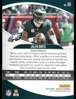 2025 Panini Absolute Football Jalen Hurts #69 Football - Football Card Single