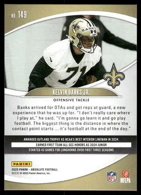 2025 Panini Absolute Football Kelvin Banks Jr. #149 Football - Football Card Single