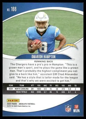 2025 Panini Absolute Football Omarion Hampton #166 RC Football - Football Card Single