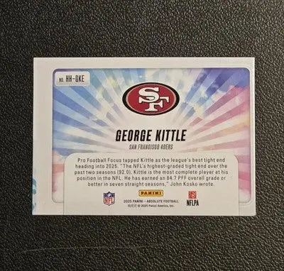 2025 Panini Absolute #HH-GKE George Kittle Hog Heaven off-centered - Football Card Single
