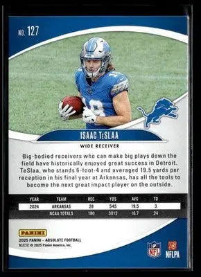 2025 Panini Absolute Isaac TeSlaa #127 Retail RC Detroit Lions - Football Card Single
