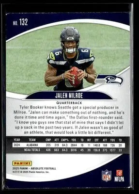 2025 Panini Absolute Jalen Milroe #132 Green Foil RC Seattle Seahawks - Football Card Single