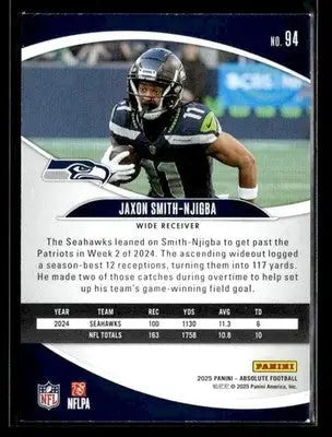 2025 Panini Absolute Jaxon Smith-Njigba #94 Retail Seattle Seahawks - Football Card Single