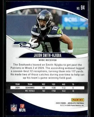 2025 Panini Absolute Jaxon Smith-Njigba #94 Retail Seattle Seahawks - Football Card Single